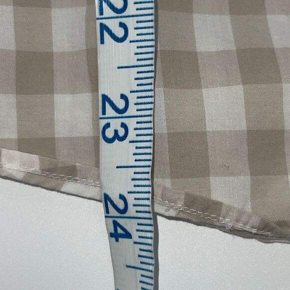 J Crew Womens Button Up Shirt Long Sleeve Check Blouse 100% Cotton Tan Size 2 - Picture 7 of 7